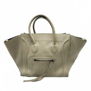 Celine Square Phantom Luggage Handbag Beige Calfskin